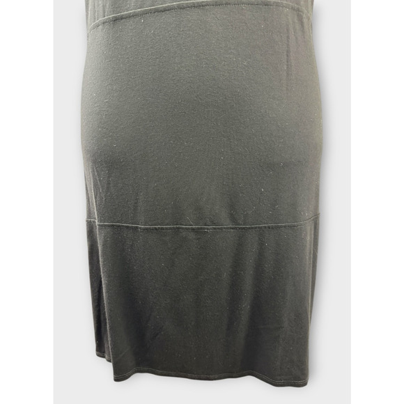 Eileen Fisher Stretch Jersey Knit Round Neck Dress Short Sleeve Pockets Black XL - Picture 9 of 16